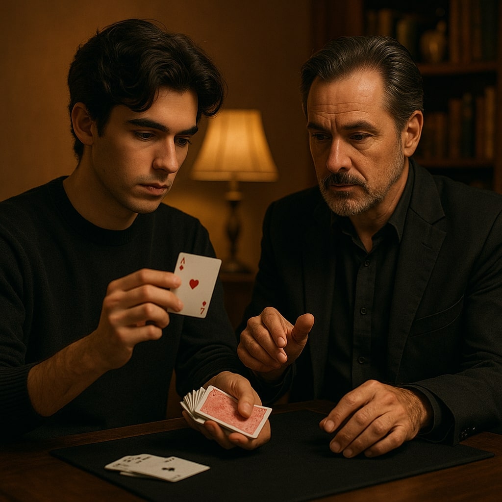 cour de magie avec deux magiciens
